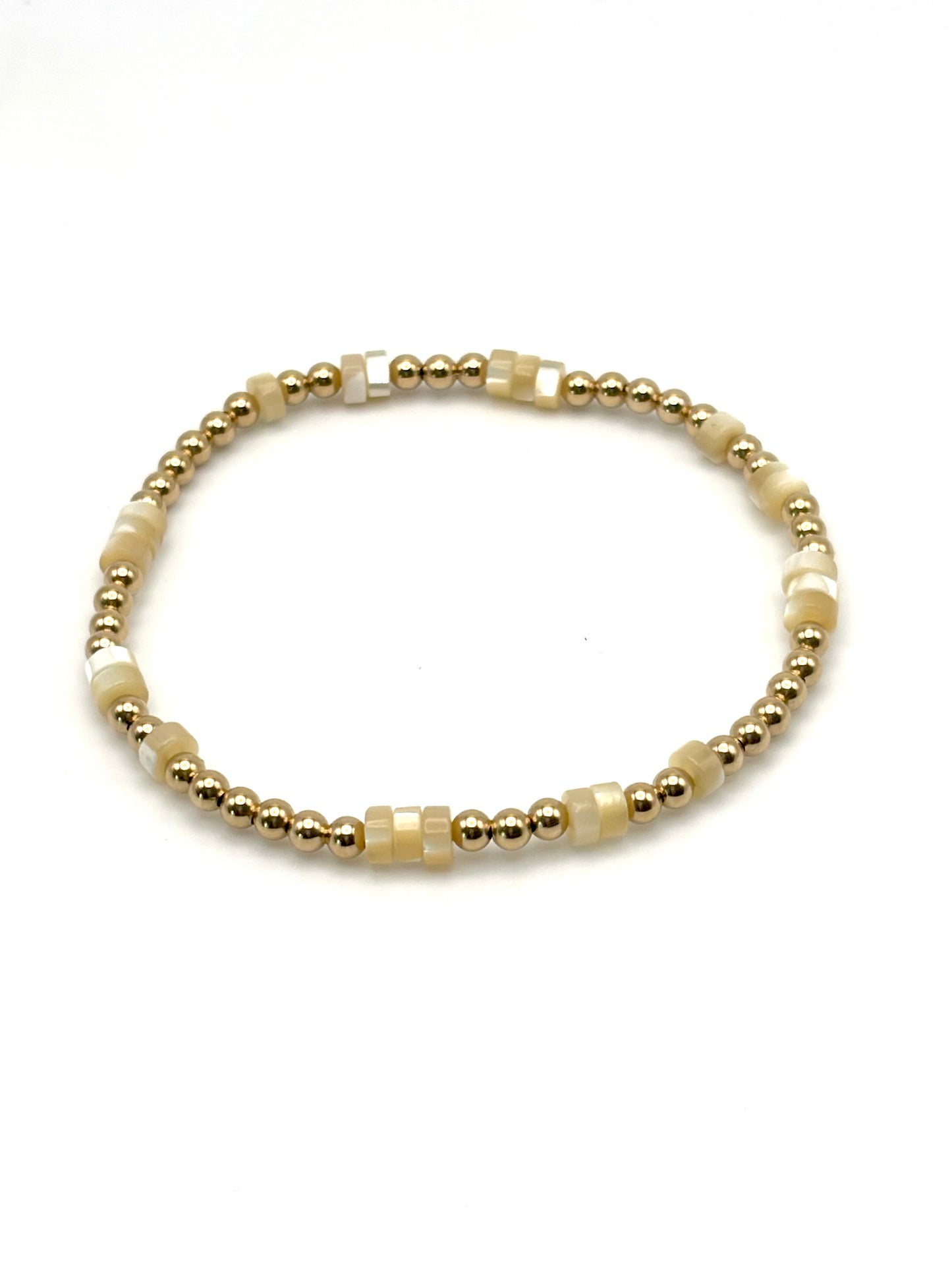 Tiny Shell/Gold Beaded Bracelet (Sold Separately)