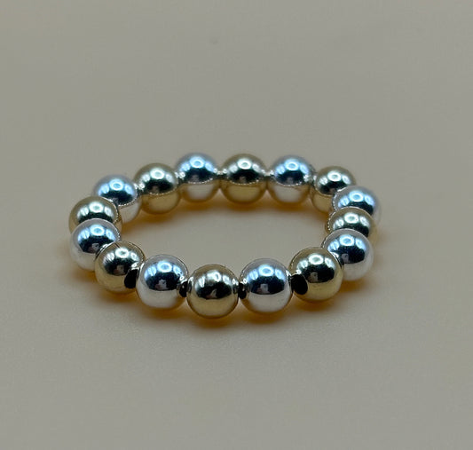 4mm Gold Filled / 4mm Sterling Silver Beaded Ring