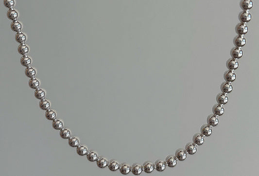 5mm Sterling Silver Beaded Necklace