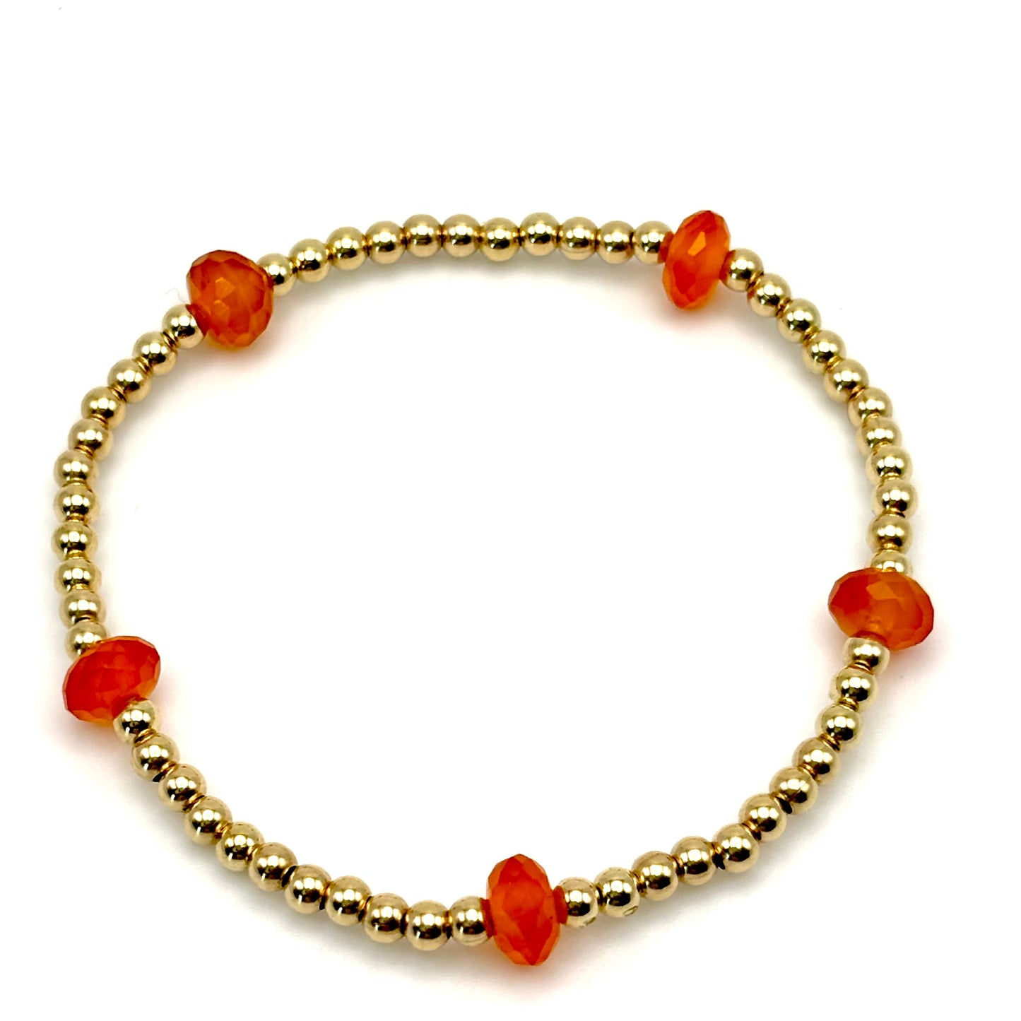 3mm Gold Filled/ 6mm Carnelian Gemstone Bracelet