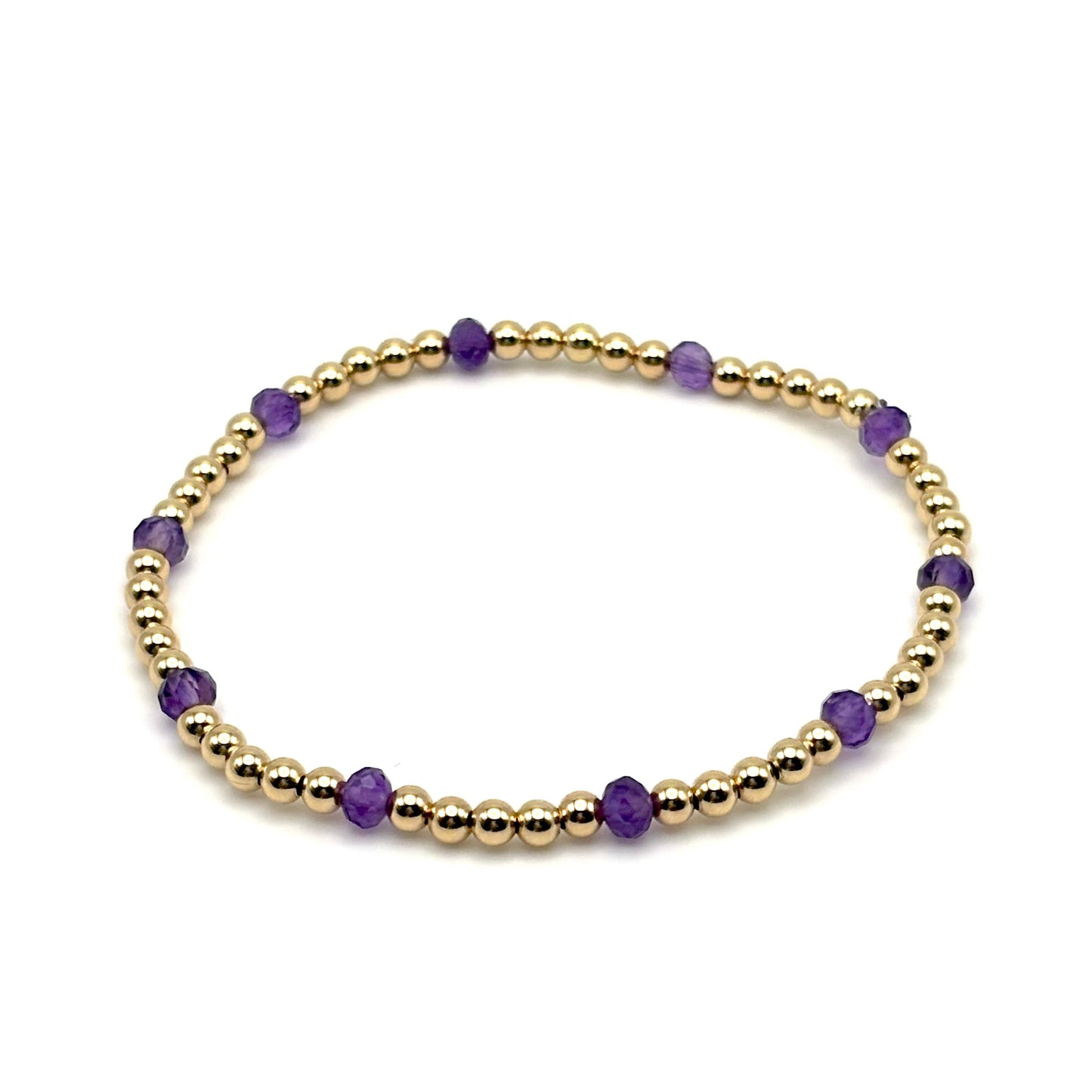 3mm Gold Filled w/ 4mm Amethyst Bracelet