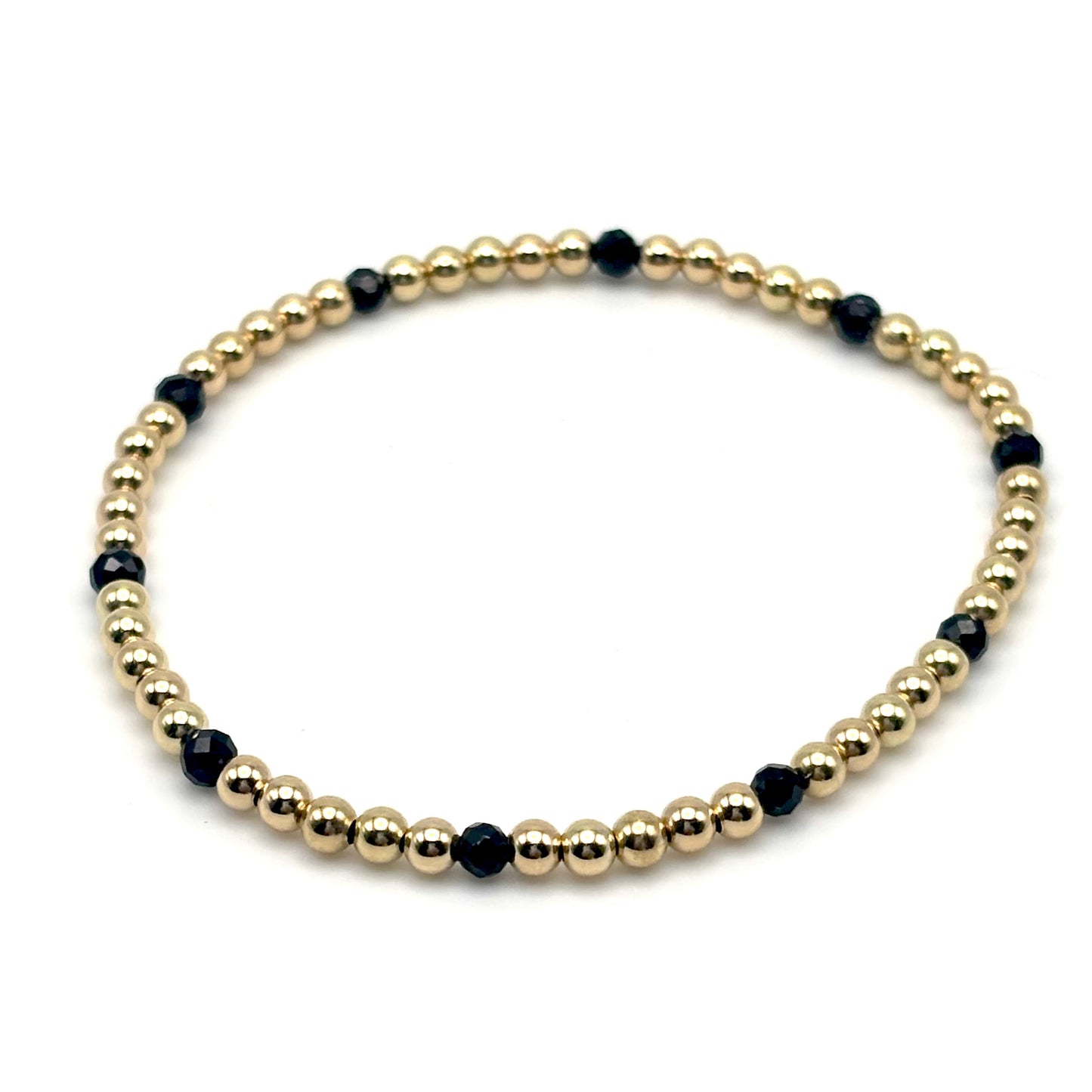 3mm Gold Filled w/ Black Spinel Bracelet