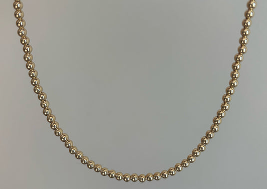 4mm Gold Beaded Necklace