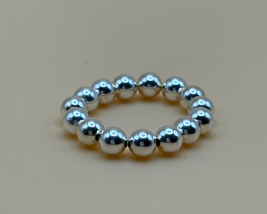 4mm Sterling Silver Beaded Ring