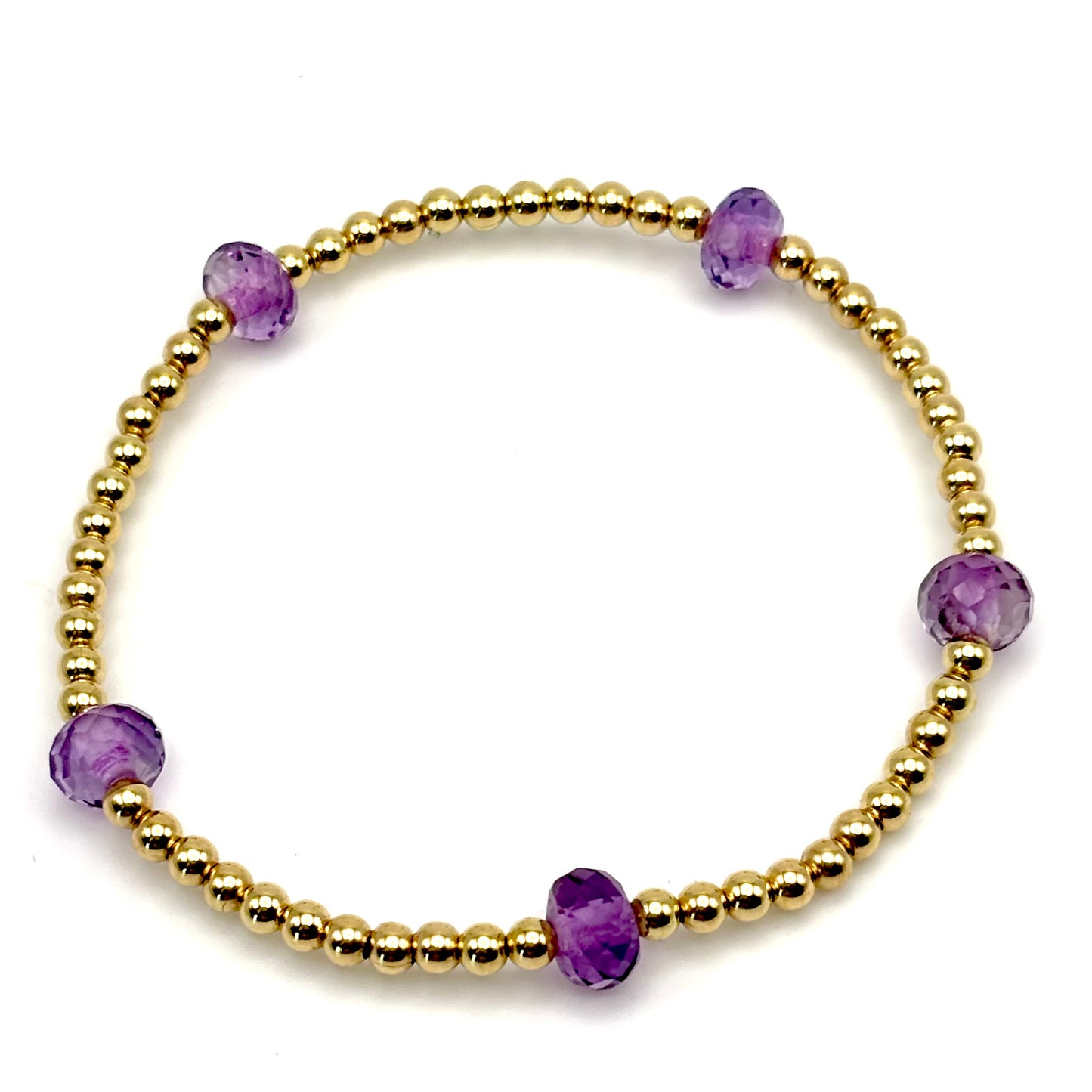 3mm Gold Filled/Amethyst Bracelet