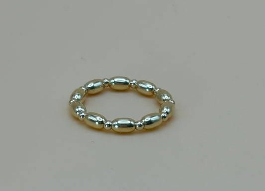 Gold Oval Beaded Ring