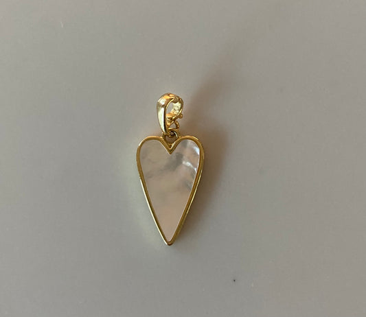 Pearly White Heart Charm