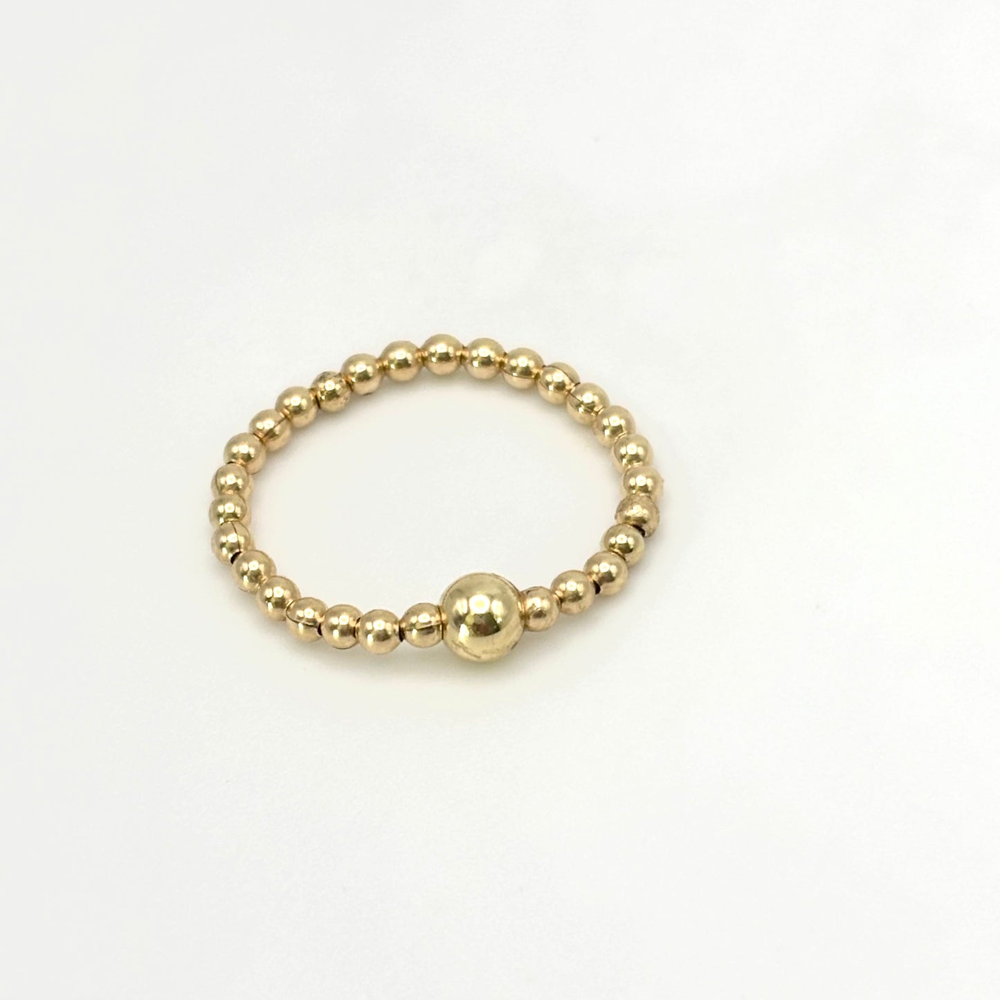 2mm Gold Beaded Ring