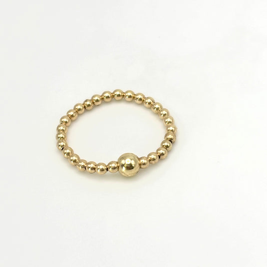 2mm Gold Beaded Ring