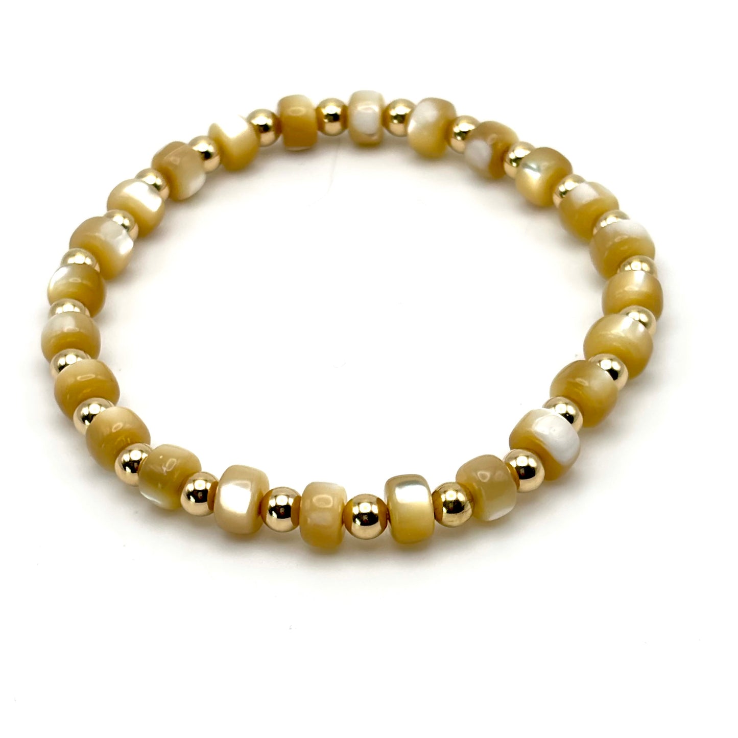 Shell Rondelles w/ 4mm Gold Beads