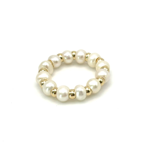 Round Pearl/Gold RIng