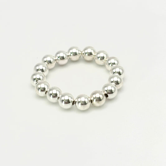 4mm Sterling Silver Beaded Ring