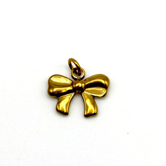 Gold RIbbon Bow Charm