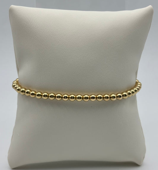 4mm Gold Beaded Bracelet