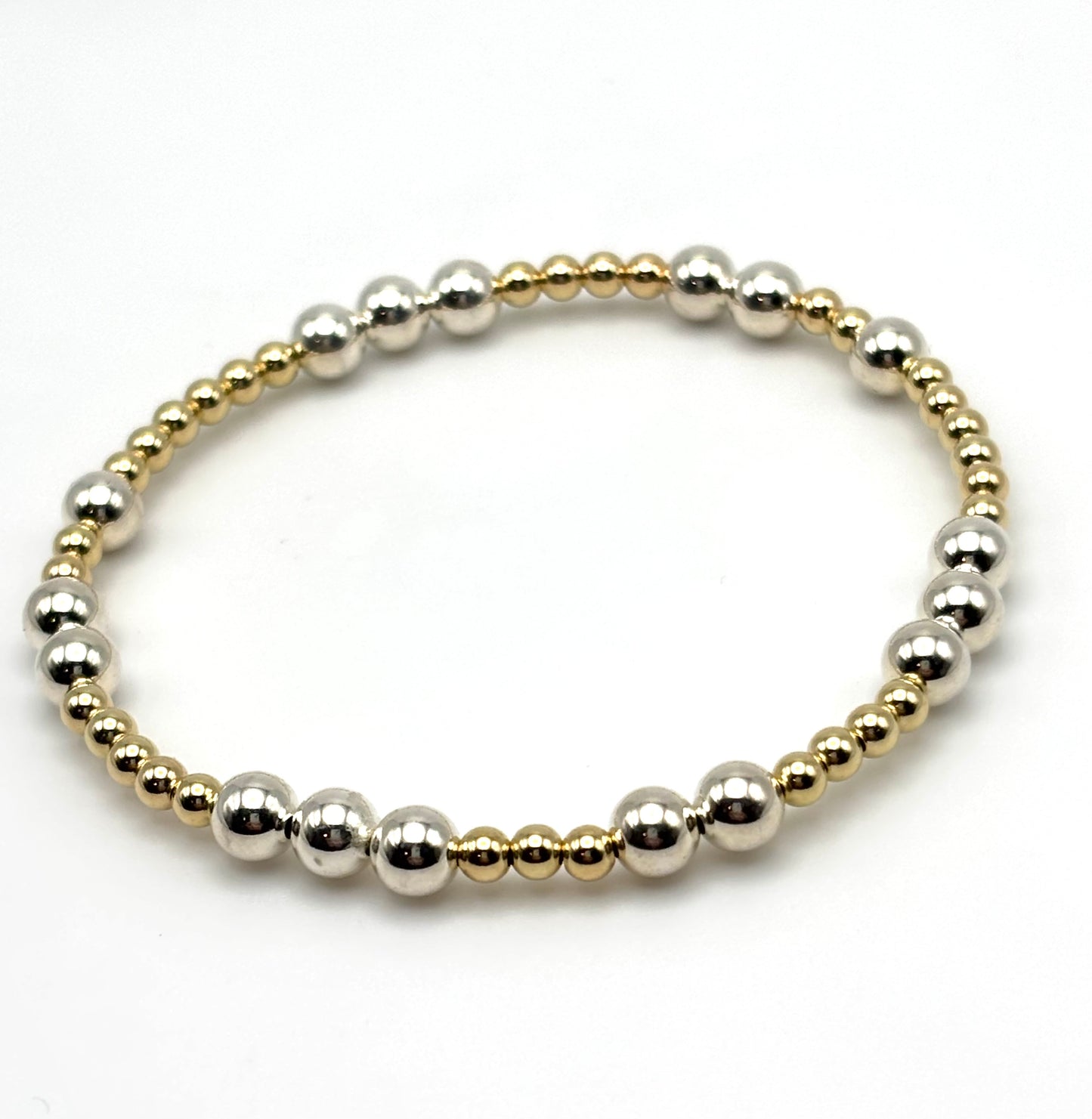 5mm Sterling Silver/ 3mm Gold Filled Beaded Bracelet