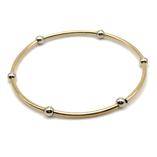 Dainty Mixed Metal Stretchy Bangle Bracelet