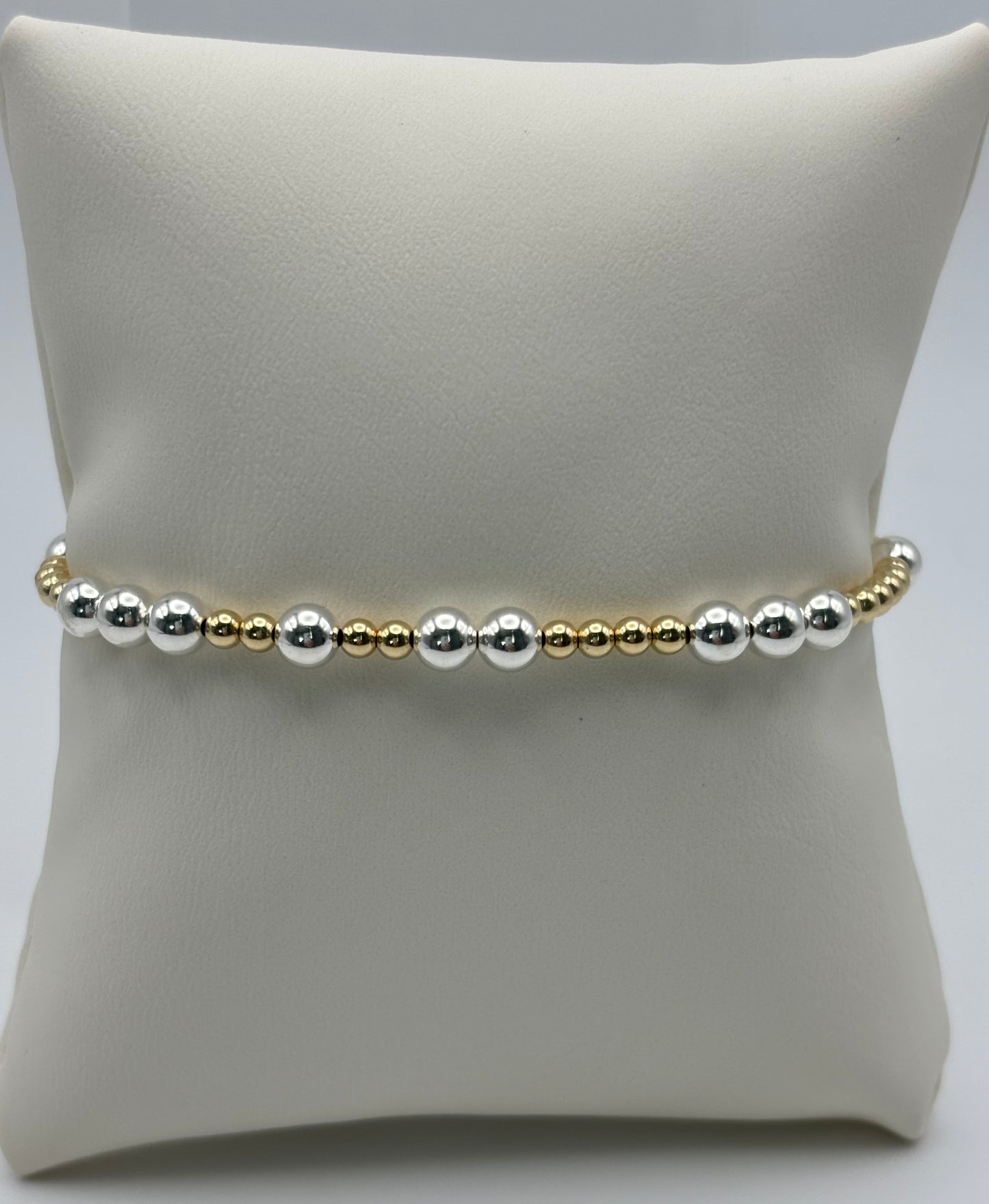 5mm Sterling Silver/ 3mm Gold Filled Beaded Bracelet