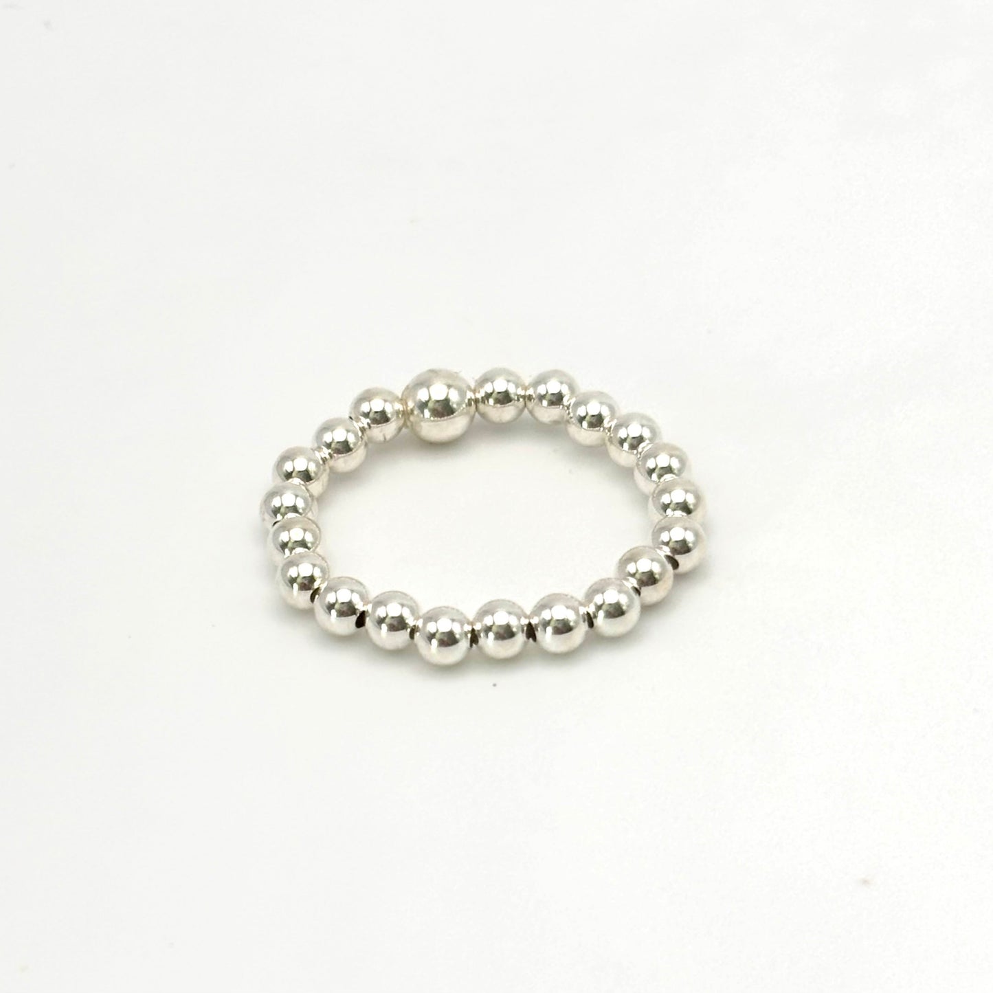 3mm Sterling Silver Beaded Ring