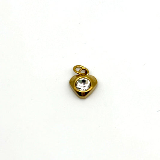 Small Gold Heart w/ CZ