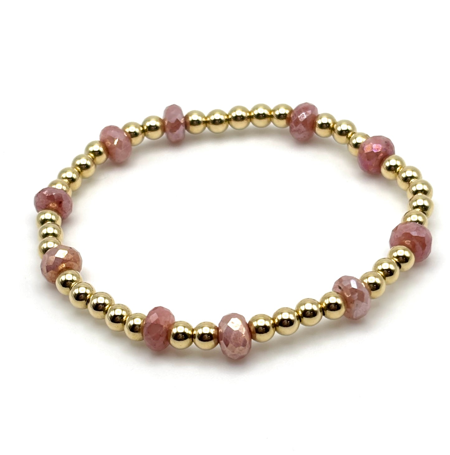 4mm Gold Filled / Peach Moonstone Bracelet