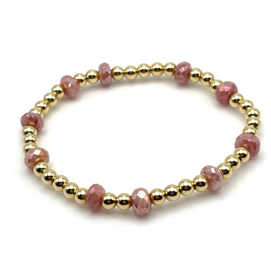 4mm Gold Filled / Peach Moonstone Bracelet