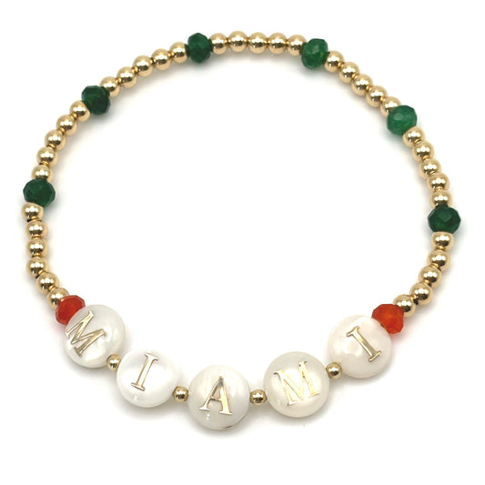 Miami - Gold/Green/Orange Gemstone Bracelet