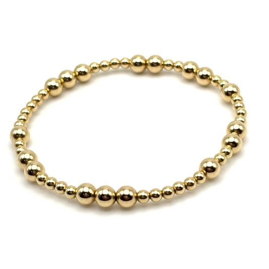 5mm Gold / 3mm Gold Filled Beaded Bracelet