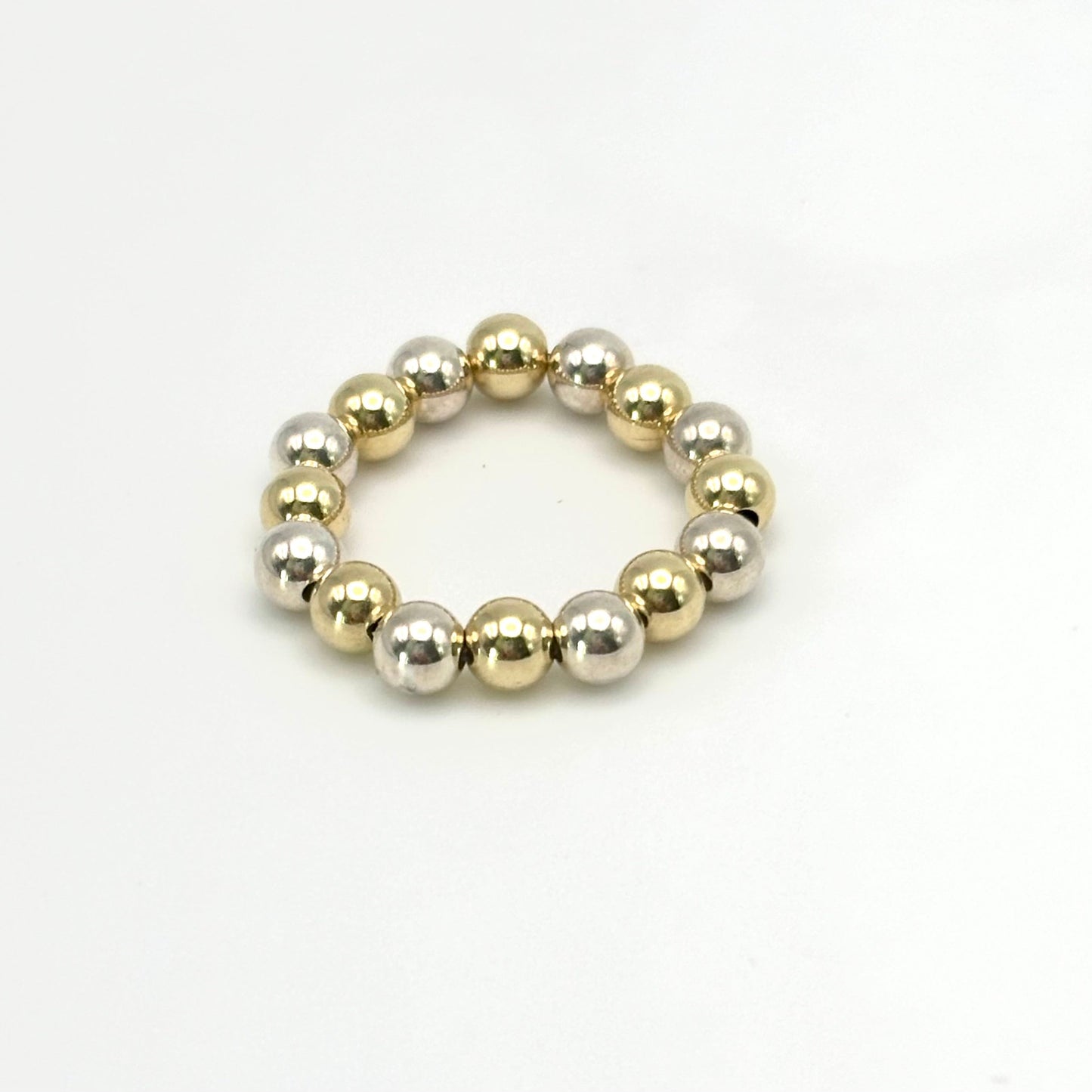 4mm Gold Filled / 4mm Sterling Silver Beaded Ring