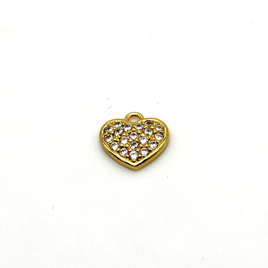Gold Filled CZ Heart Charm