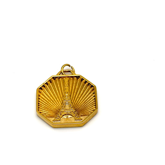 Gold Sunburst Eiffel Tower Charm