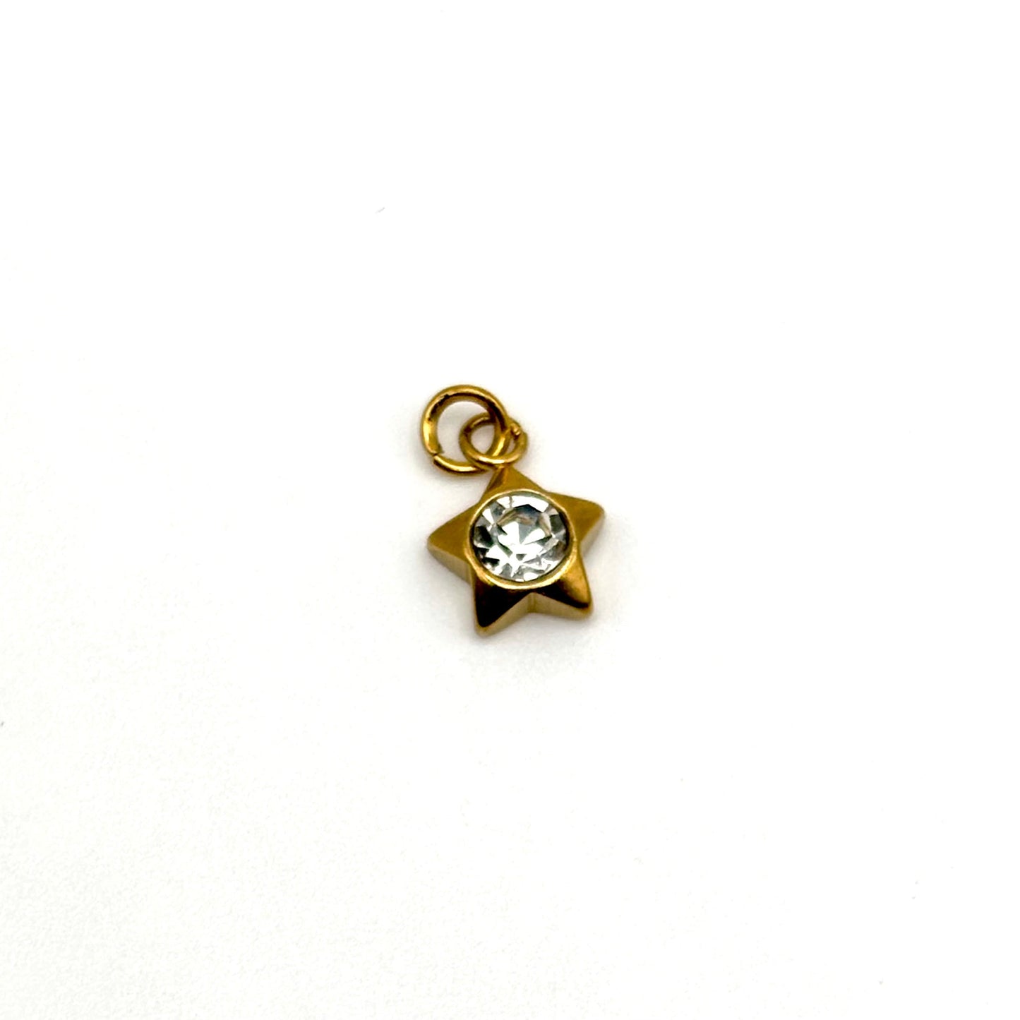 Small Gold Star w/ CZ Charm