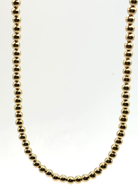 5mm Gold Beaded Necklace