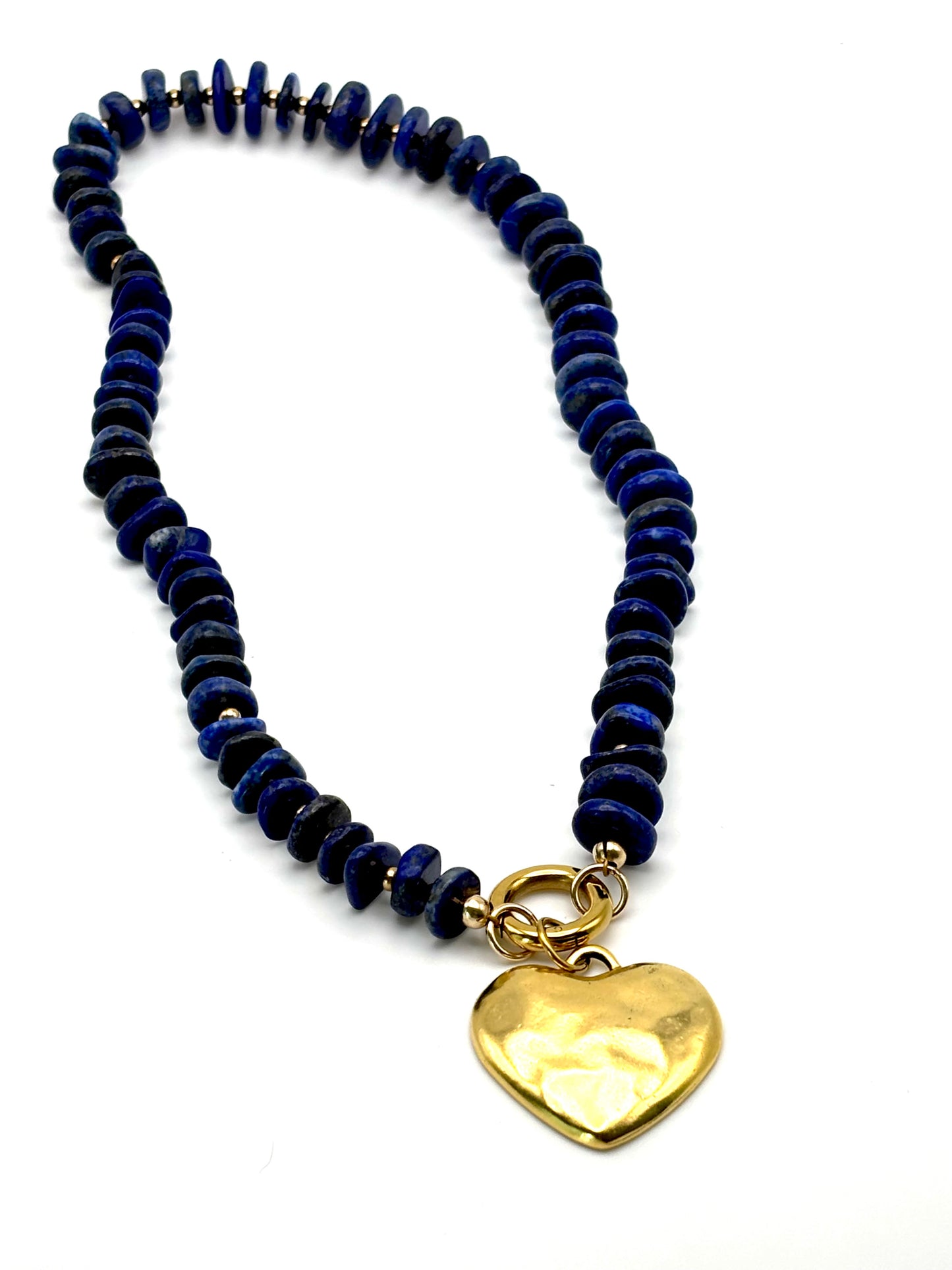 Lapis/ Gold FIlled w/ Carabiner Necklace