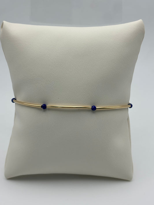 Dainty Gold Filled Bangle w/ Lapis