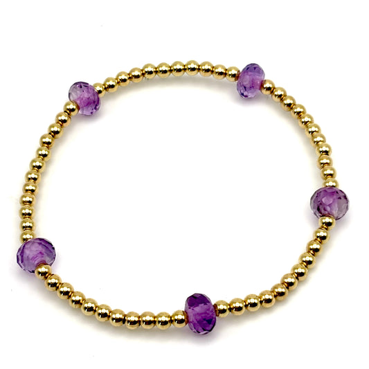 3mm Gold Filled/Amethyst Bracelet