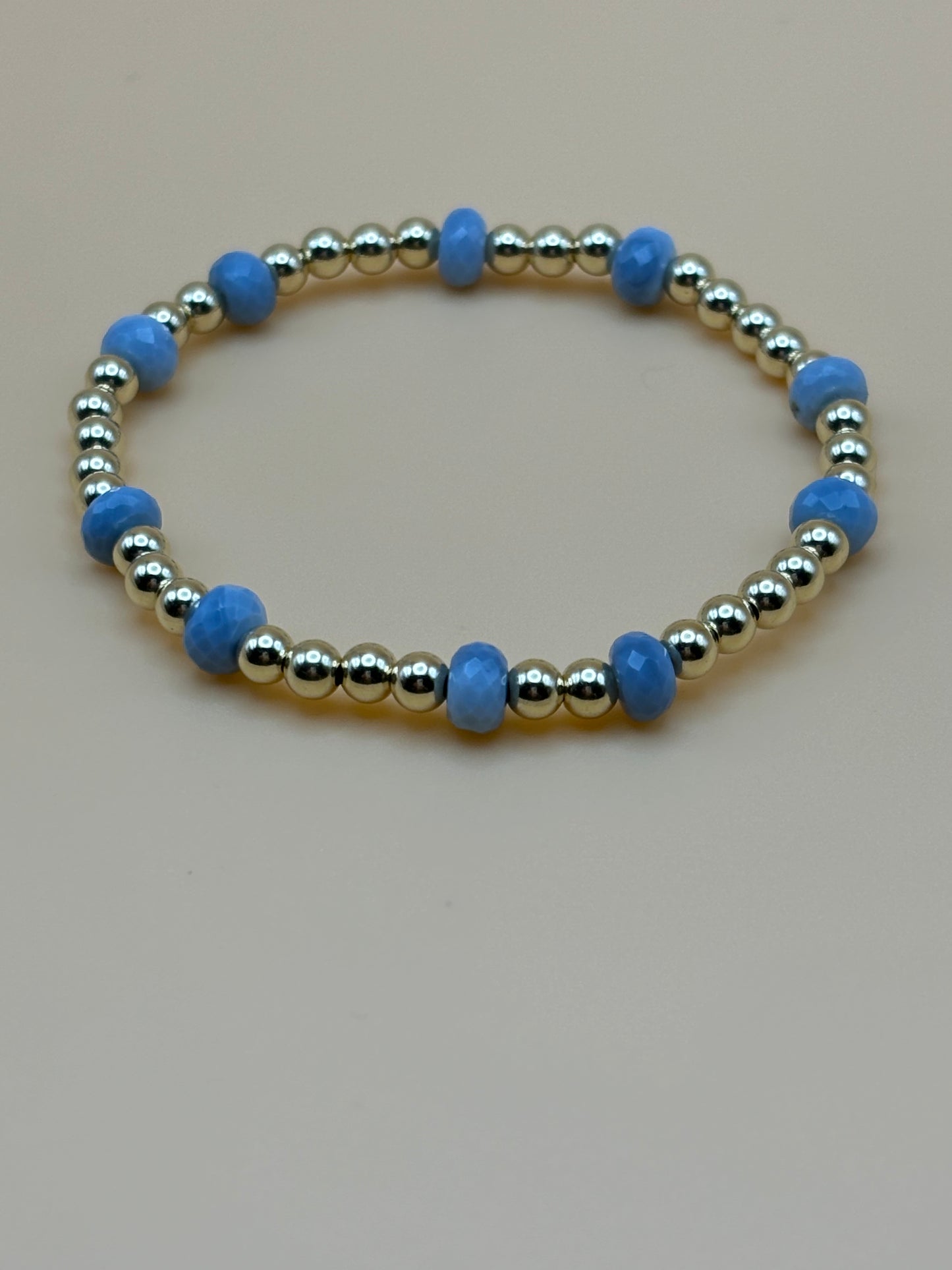 4mm Gold Filled Beaded w/ Blue Denim Opal