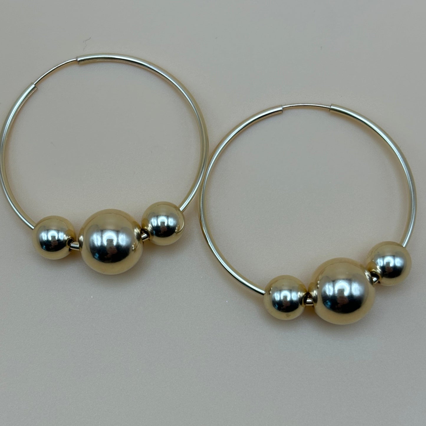 Gold Filled Beaded Hoops