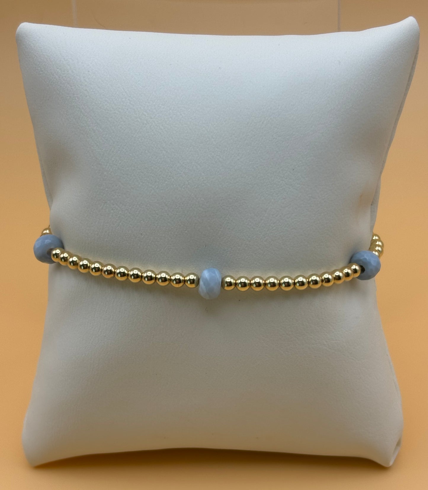 3mm Gold Filled/ Denim Blue Opal Bracelet