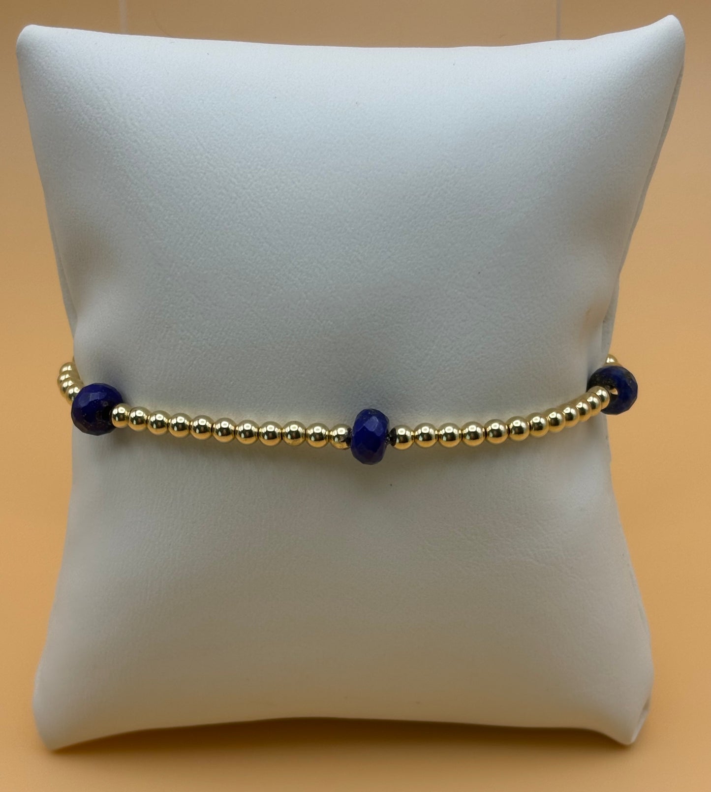 3mm Gold Filled / Lapis Bracelet