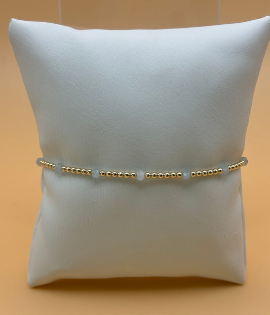 2mm Gold Filled / Aquamarine Bracelet