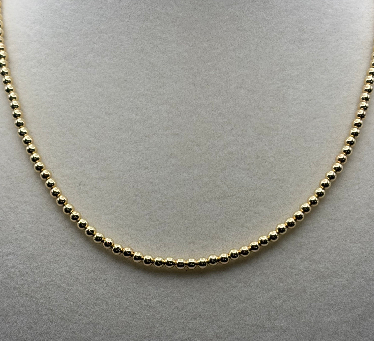 3mm Gold Filled Beaded Necklace