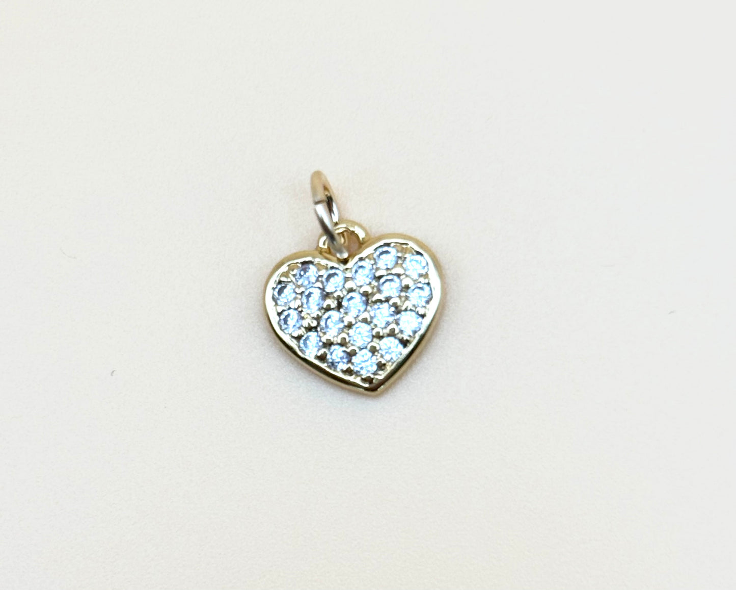 Gold Filled CZ Heart Charm