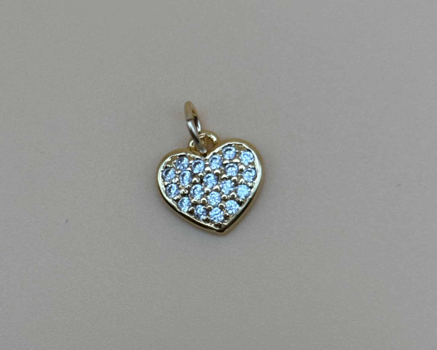 Gold Filled CZ Heart Charm