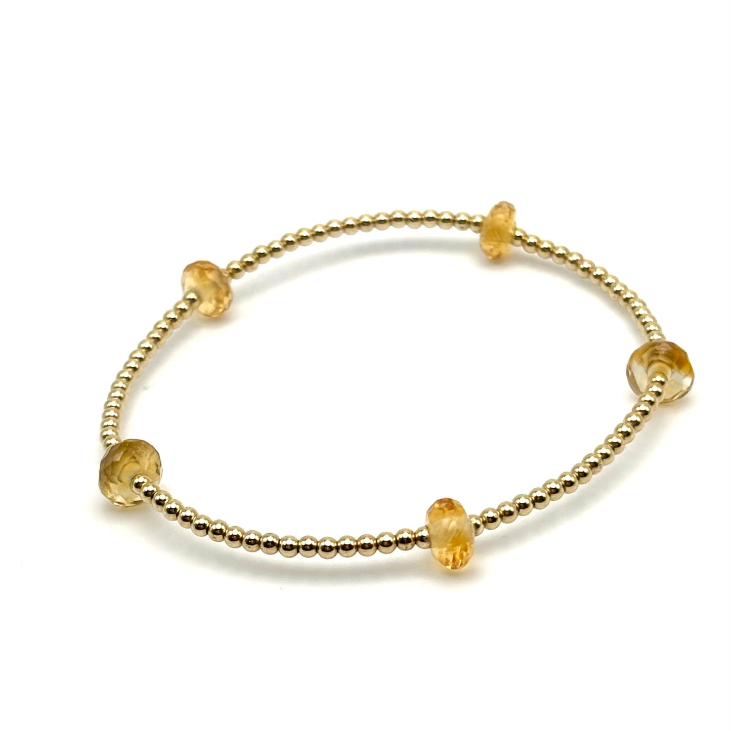 2mm Gold Filled / Citrine Bracelet