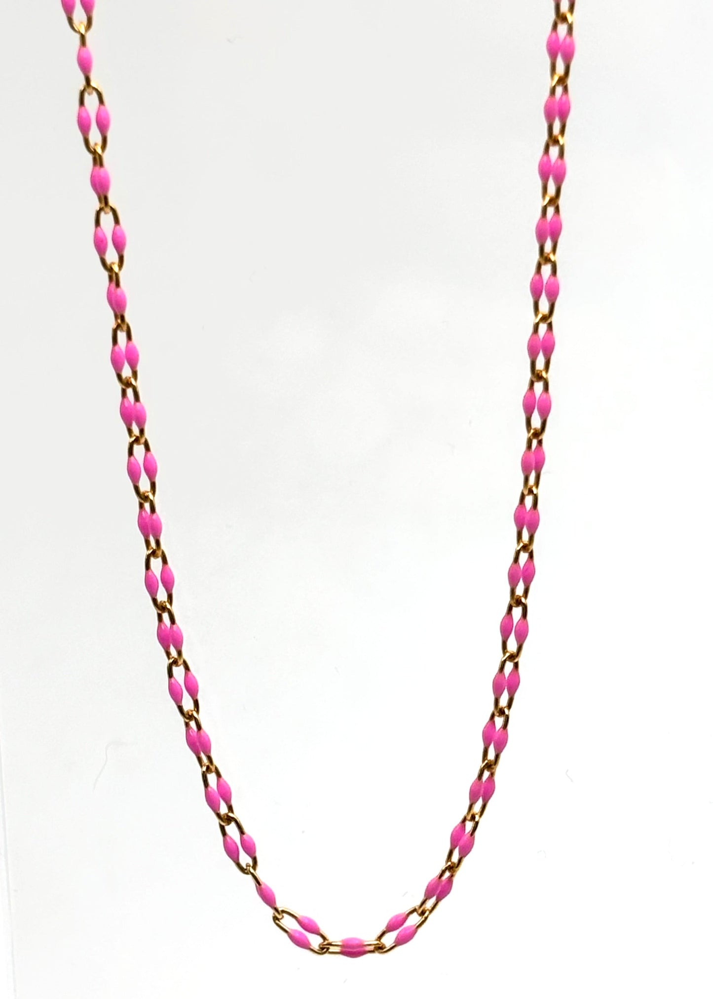 Enamel Gold Filled Chain (Pink)