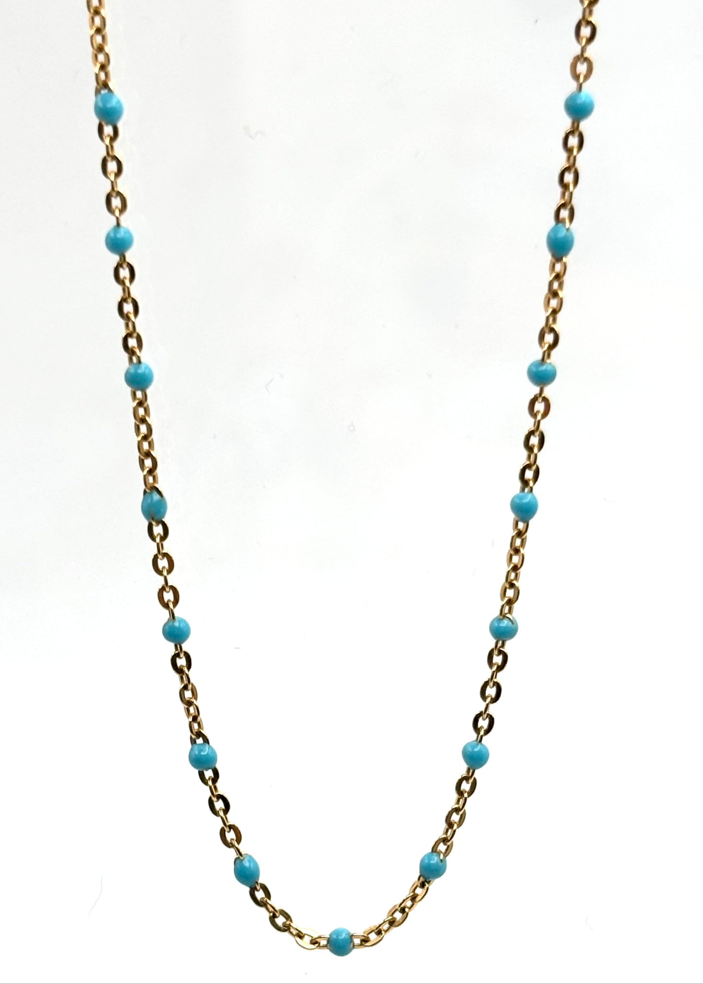 Enamel Gold Filled Chain (Blue)