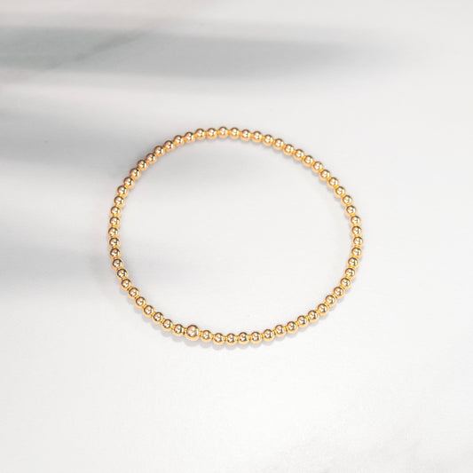 3mm Gold Beaded Bracelet