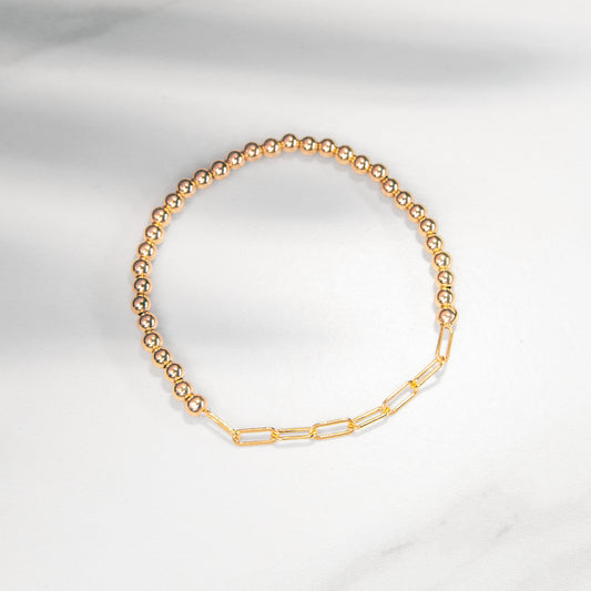4mm Gold Filled / Paperclip Chain Bracelet