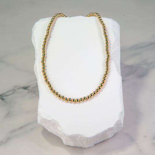 5mm Gold Beaded Necklace