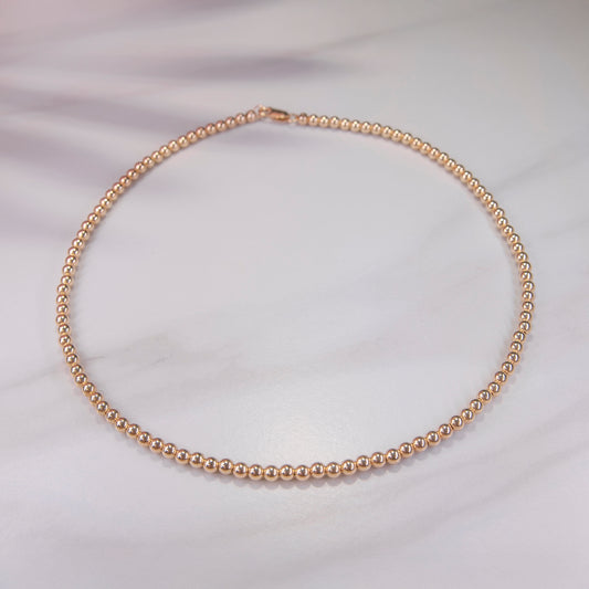 3mm Gold Filled Beaded Necklace
